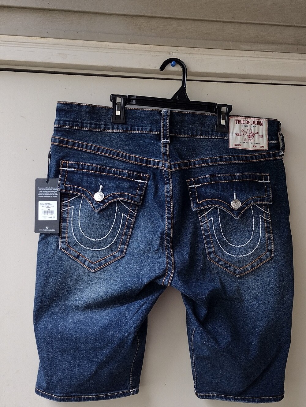 True Religion Men's Blue Ricky Relaxed Straight Shorts Size 36 NWT
